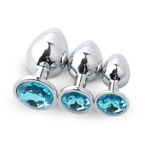 3-Piece Metal Anal Plug Set Butt Plugs for Women or Men