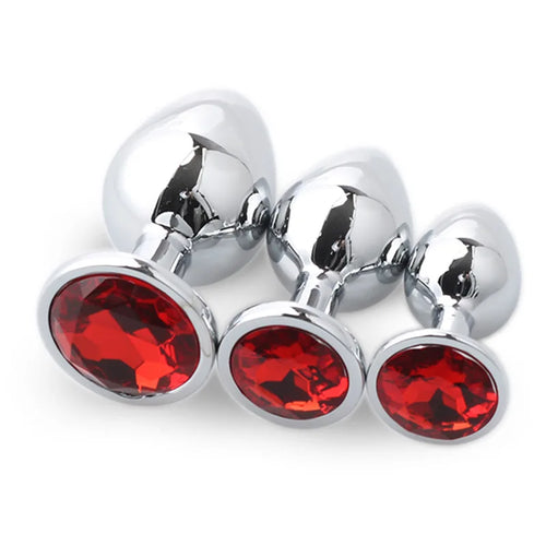 3-Piece Metal Anal Plug Set Butt Plugs for Women or Men