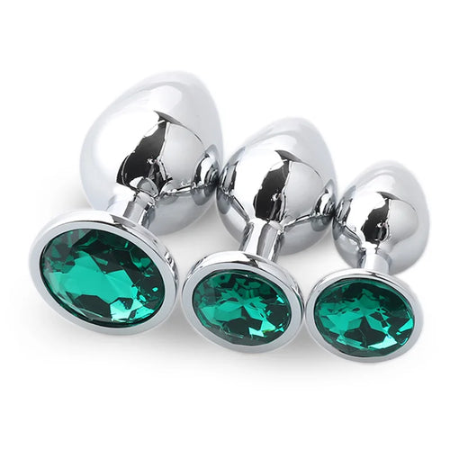 3-Piece Metal Anal Plug Set Butt Plugs for Women or Men