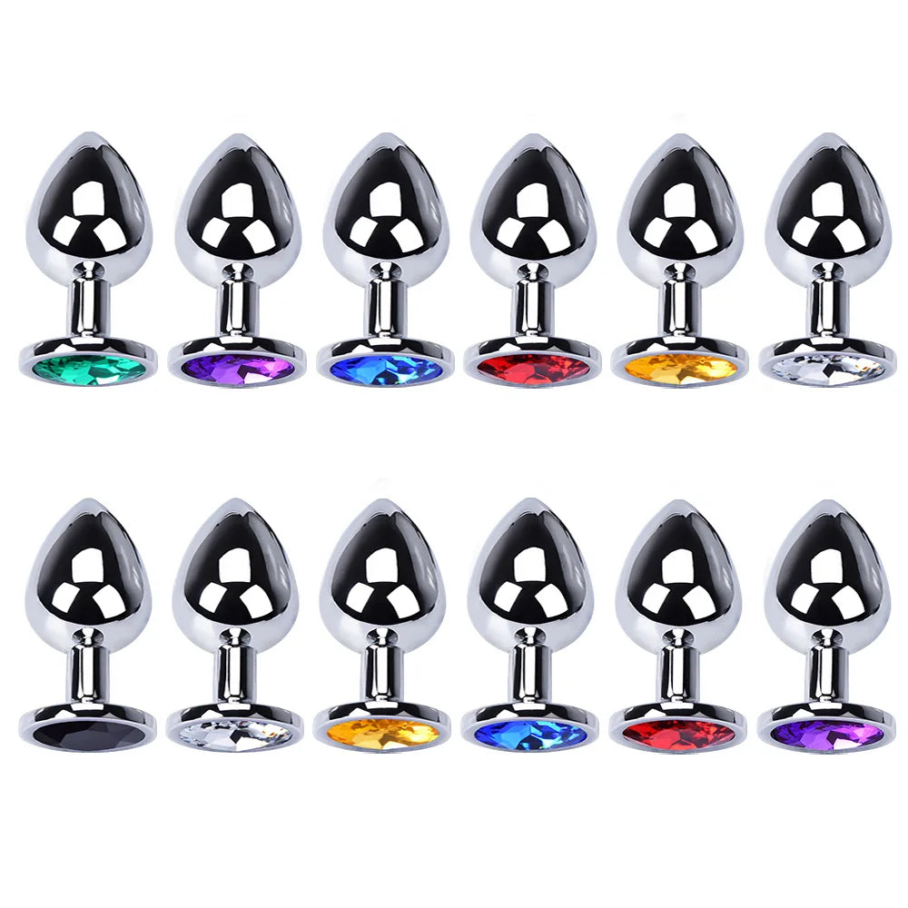 3-Piece Metal Anal Plug Set Butt Plugs for Women or Men