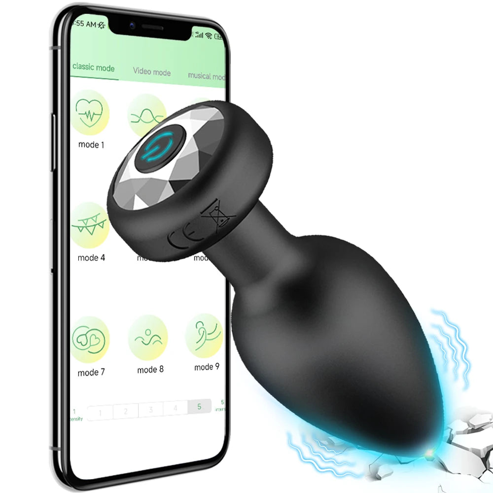Anal Vibrator Bluetooth Butt Plug - APP and Remote Controlled Anal for Men or Women
