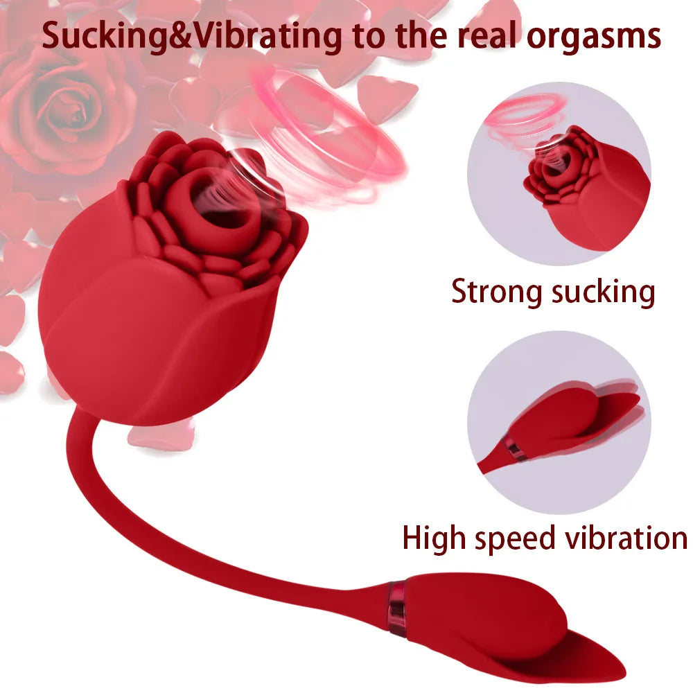 Rose Vibrator For Women Sucking Clitoris Sucker Stimulator Tongue