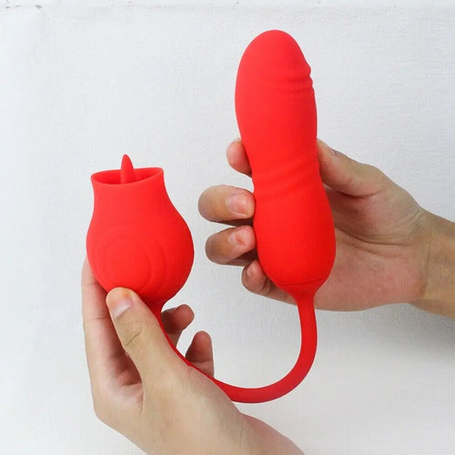 Rose Tongue Vagina Sucking Vibrator Oral Licking Clitoris Stimulation
