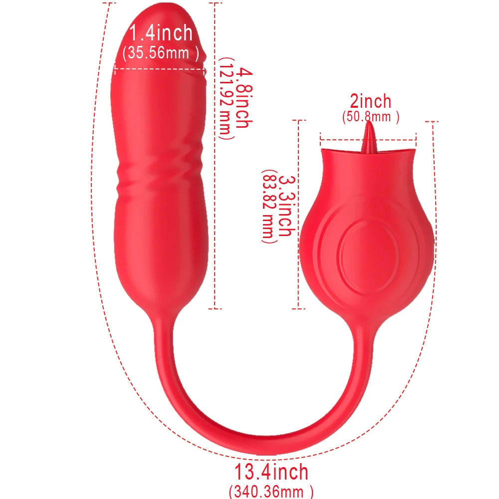 Rose Tongue Vagina Sucking Vibrator Oral Licking Clitoris Stimulation