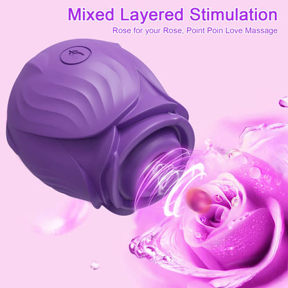 Sucking Rose-Toys Vibrator for Women Tongue Licking Oral Nipple