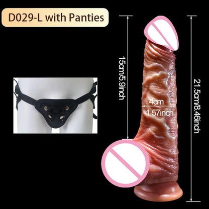 Realistic Dildos for Women Skin Sliding Foreskin Testicles Dildo Anal