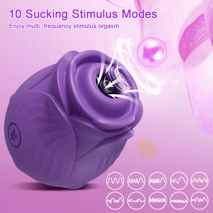 Sucking Rose-Toys Vibrator for Women Tongue Licking Oral Nipple