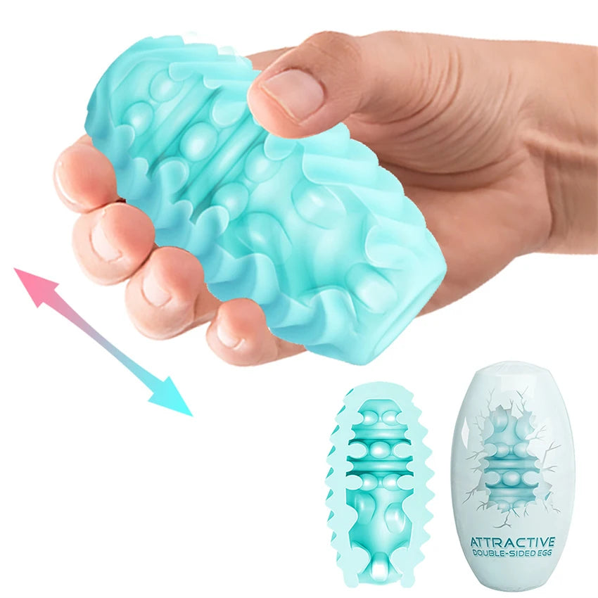 Silicone Pocket Pussy Sex Toy for Men Blowjob Male Masturbator Sex Egg