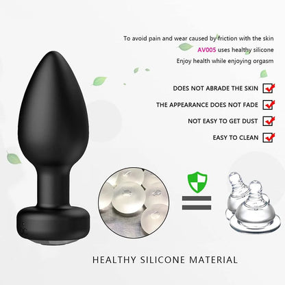 Wireless remote control vibrating women Plug Anal Vibrator Ass Dildo