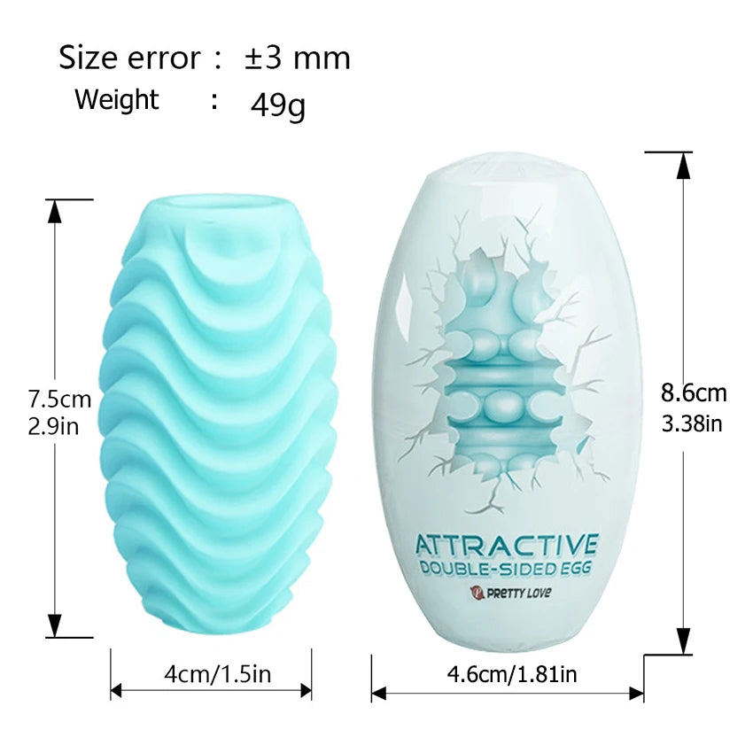 Silicone Pocket Pussy Sex Toy for Men Blowjob Male Masturbator Sex Egg