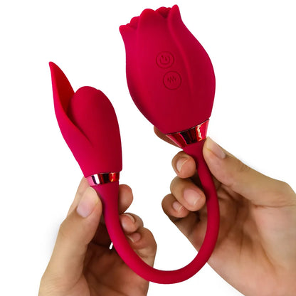 Rose Vibrator For Women Sucking Clitoris Sucker Stimulator Tongue