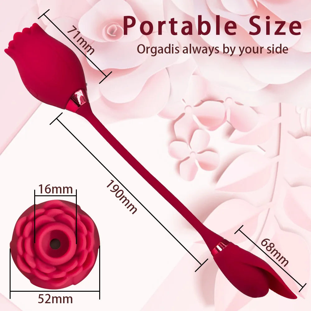 Rose Vibrator For Women Sucking Clitoris Sucker Stimulator Tongue