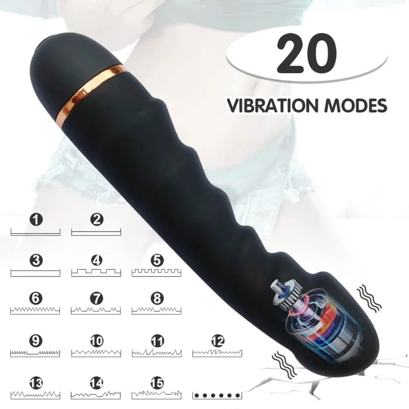 Wave Vibrator Female Masturbator Sex Massage Stick 20 Mode Adjustable