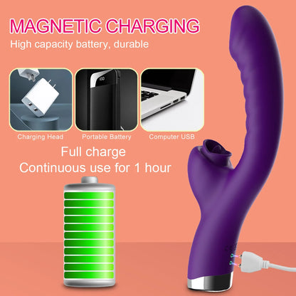 Vibrator For Women 2 In 1 Licking Machine Clitoris Stimulator G-Spot