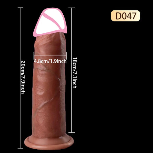 Realistic Dildos for Women Skin Sliding Foreskin Testicles Dildo Anal