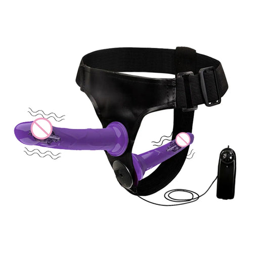 Harness Strap-On 2 Vibration Realistic Dildos Anal G-spot Stimulation